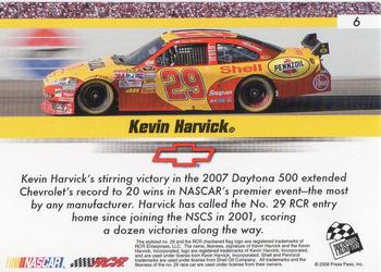2008 Press Pass Speedway #6 Kevin Harvick Back