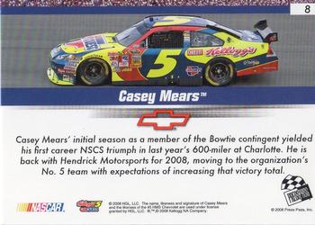 2008 Press Pass Speedway #8 Casey Mears Back