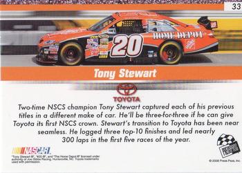 2008 Press Pass Speedway #33 Tony Stewart Back