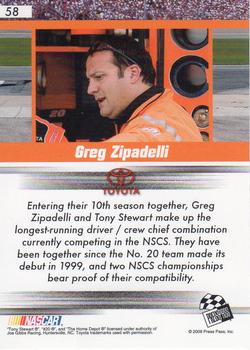 2008 Press Pass Speedway #58 Greg Zipadelli Back