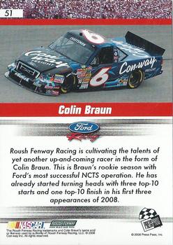 2008 Press Pass Speedway #51 Colin Braun Back