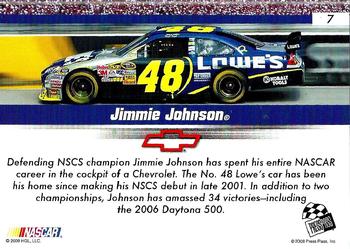 2008 Press Pass Speedway #7 Jimmie Johnson Back