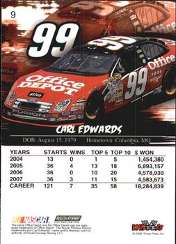 2008 Wheels High Gear #9 Carl Edwards Back