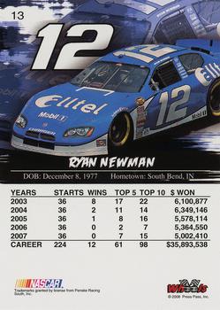 2008 Wheels High Gear #13 Ryan Newman Back