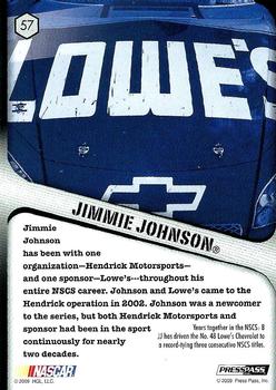 2009 Press Pass VIP #57 Jimmie Johnson Back