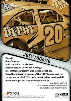 2009 Press Pass VIP #59 Joey Logano Back