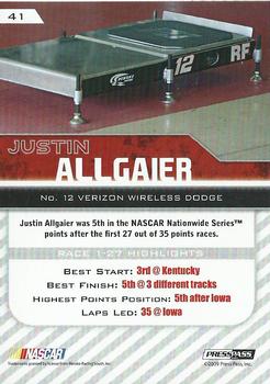 2010 Press Pass #41 Justin Allgaier Back