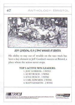 2010 Press Pass Eclipse #47 Jeff Gordon Bristol Back
