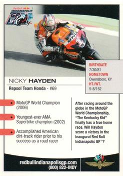 2008 Indianapolis Motor Speedway #NNO Nicky Hayden Back