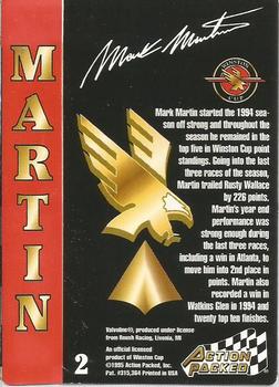 1995 Action Packed Select 25 #2 Mark Martin Back
