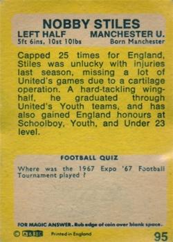 1968-69 A&BC Chewing Gum #95 Nobby Stiles Back