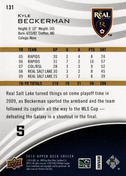 2010 Upper Deck MLS #131 Kyle Beckerman Back