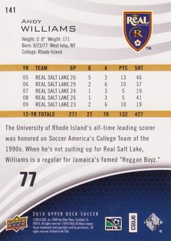 2010 Upper Deck MLS #141 Andy Williams Back