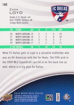 2010 Upper Deck MLS #180 Zach Loyd Back