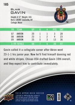 2010 Upper Deck MLS #185 Blair Gavin Back