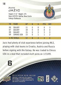 2010 Upper Deck MLS #18 Ante Jazic Back