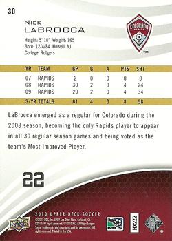 2010 Upper Deck MLS #30 Nick LaBrocca Back