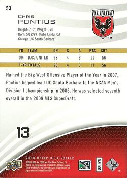 2010 Upper Deck MLS #53 Chris Pontius Back