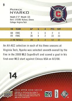 2010 Upper Deck MLS #9 Patrick Nyarko Back