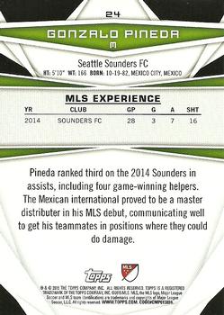 2015 Topps MLS #24 Gonzalo Pineda Back