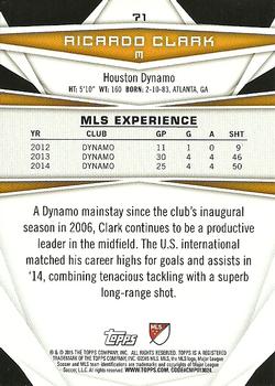2015 Topps MLS #71 Ricardo Clark Back