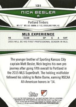 2015 Topps MLS #131 Nick Besler Back