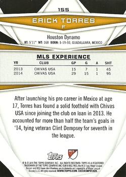 2015 Topps MLS #155 Erick Torres Back