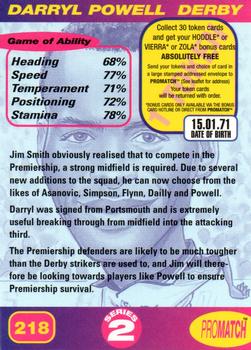 1997 Pro Match #218 Darryl Powell Back