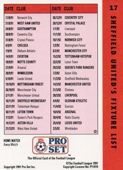 1991-92 Pro Set Fixtures #17 Brian Deane Back