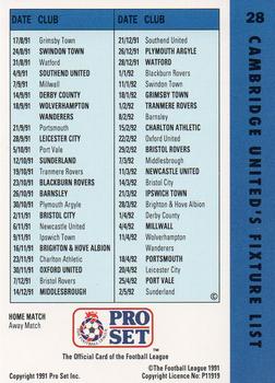 1991-92 Pro Set Fixtures #28 John Beck Back