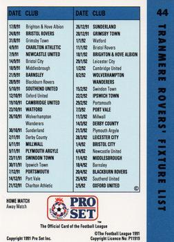 1991-92 Pro Set Fixtures #44 Mark Hughes Back