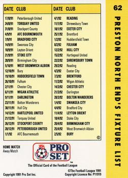 1991-92 Pro Set Fixtures #62 Les Chapman Back