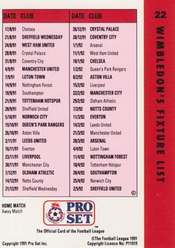1991-92 Pro Set Fixtures #22 John Fashanu  Back