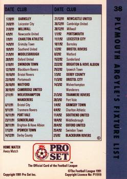 1991-92 Pro Set Fixtures #38 David Kemp Back