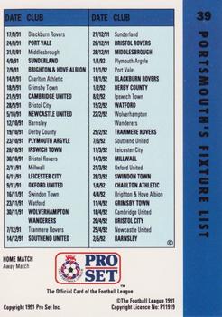 1991-92 Pro Set Fixtures #39 Guy Whittingham  Back