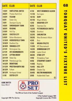 1991-92 Pro Set Fixtures #68 Team - Jubilant Gulls Back