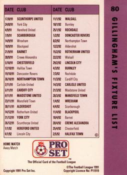 1991-92 Pro Set Fixtures #80 Steve Lovell  Back