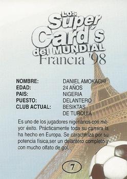 1998 Los Super Cards Del Mundial Francia #7 Daniel Amokachi Back