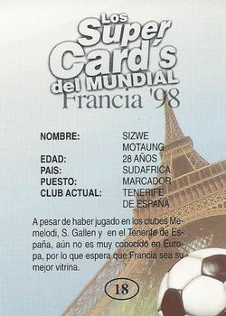 1998 Los Super Cards Del Mundial Francia #18 Sizwe Motaung Back