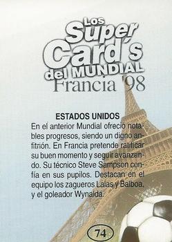 1998 Los Super Cards Del Mundial Francia #74 USA Back