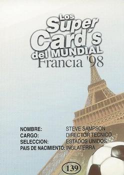 1998 Los Super Cards Del Mundial Francia #139 Steve Sampson Back