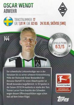 2014-15 Topps Chrome Bundesliga #144 Oscar Wendt Back