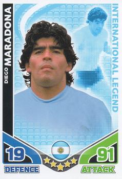 2010 Topps Match Attax England 2010 - International Legend #NNO Diego Maradona Front