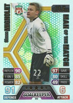 2013-14 Topps Match Attax Premier League Extra - Man Of The Match #M9 Simon Mignolet Front