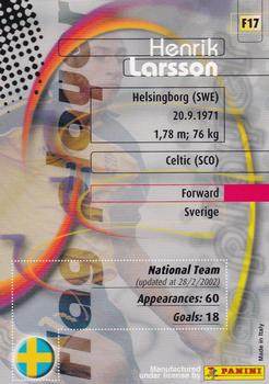 2002 Panini World Cup Japanese Edition - Flag Players #F17 Henrik Larsson Back