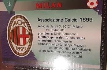 1996 Panini Calcio Serie A #18 Milan Team Back