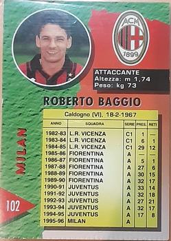 1996 Panini Calcio Serie A #102 Roberto Baggio Back