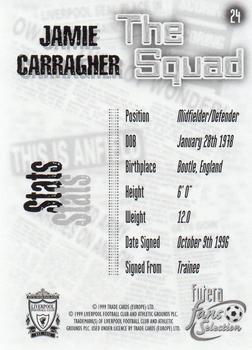 1999 Futera Liverpool Fans' Selection - Foil #24 Jamie Carragher Back