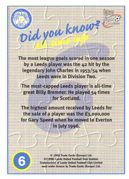 1997-98 Futera Leeds United Fans' Selection #6 Player  Montage Back
