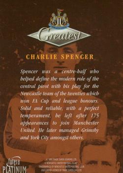 1999 Futera Platinum Newcastle United Greatest #NNO Charlie Spencer Back